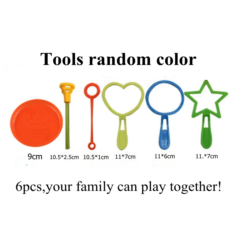 6PCS/lot Blowing Bubble Soap Tools Toy Bubble Sticks Set Bubble Blower Machine Outdoor Bubble Toys for Kids Children Day Gifts
