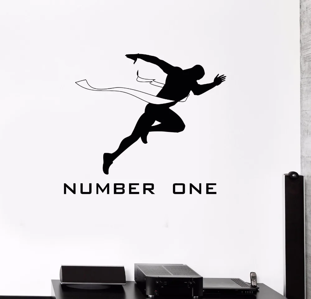 Runner Vinyl Wall Decal Running Motivation Quote Run Player Sport