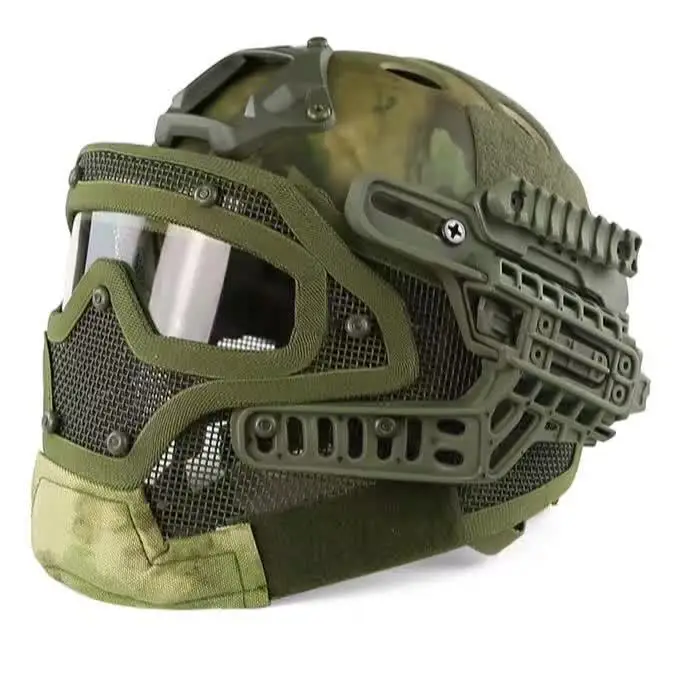 

Tactical Helmet G4 System Overall Protection Face Mask and Goggles, Multi-Function Airsoft Helmet for Military Paintball WarGame