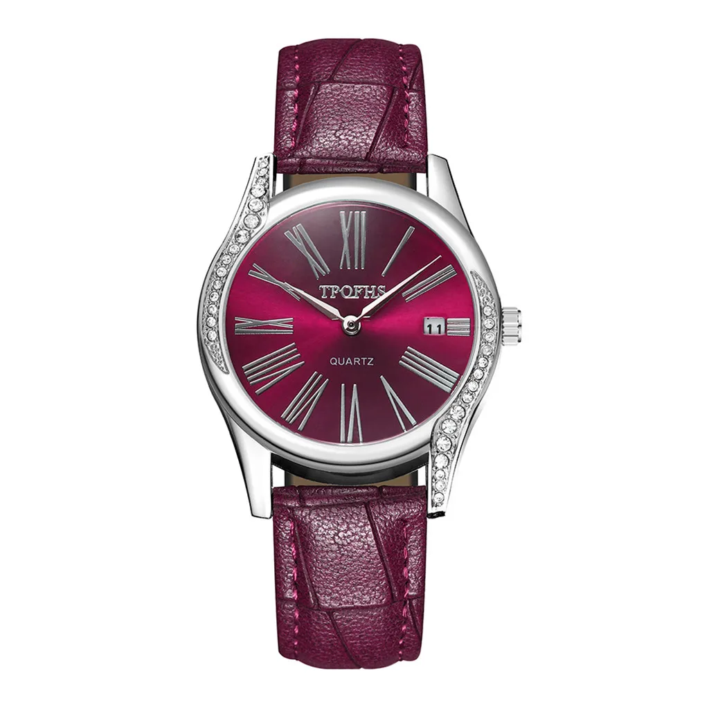 

New Women Watches luxury brand relogio feminino Diamond Crystal Quartz Wrist Watch Round Leather Band horloges Casual watch W50