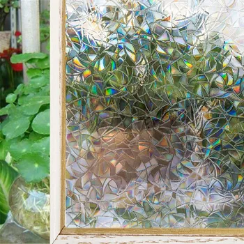 

60 * 400 cm laser color frosted glass decorative window film; no glue static window foil privacy protective glass stickers