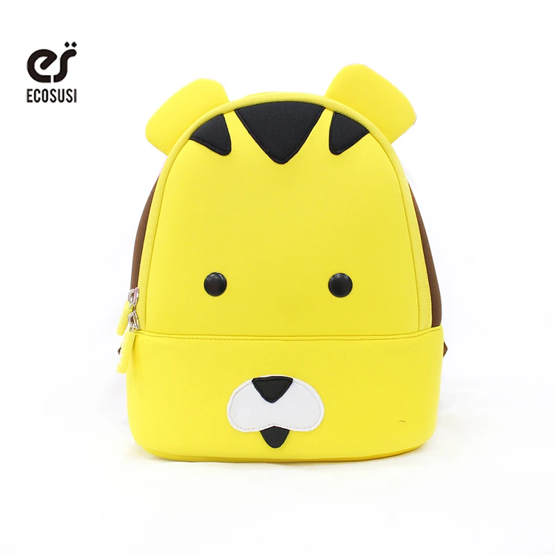 ECOSUSI Yellow Tiger Waterproof Small Backpacks Kids Children Animals