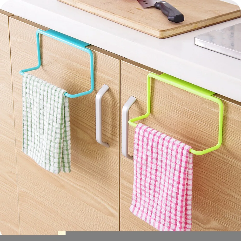 

1Pc New Portable Kitchen Cabinet Over Door Hanging Towel Rack Hanging Holder Bathroom Kitchen Cabinet Cupboard Hanger