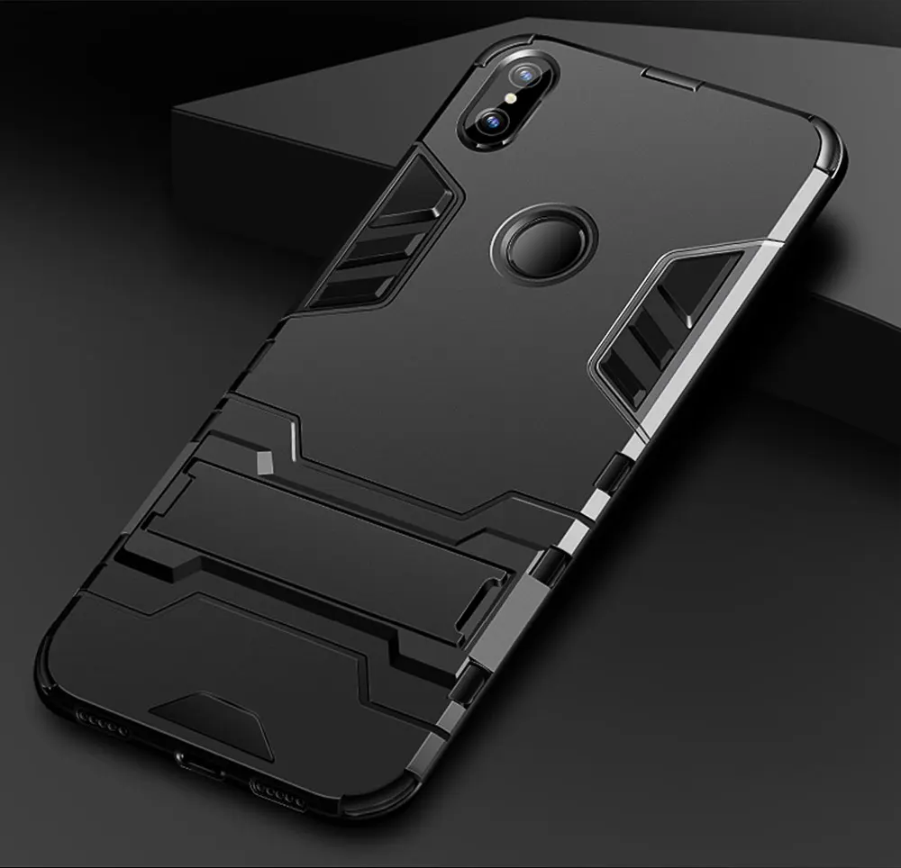 Жесткий Чехол для Xiao mi A2 Lite, 5,84 дюйма, полный чехол для Xiaomi mi A2 Lite, защитный Жесткий ПК+ Мягкий силиконовый бампер, чехол, Fundas mi A2 - Цвет: Black