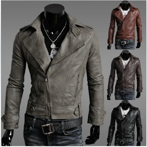 2014 Hot Trendy Men's Leather SuedeFaux Fur Coats For Men Autumn/ Winter PU Outwear Slim Male Jacket Outerwear 1414JK17 |
