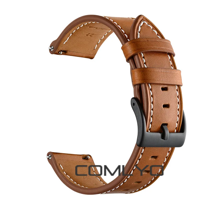 Металлическая пряжка для Xiaomi Huami Amazfit Bip/GTS ремешок кожаный ремешок спортивный Смарт-часы ремешок Amazfit Bip lite Ремешок Браслет - Цвет: brown