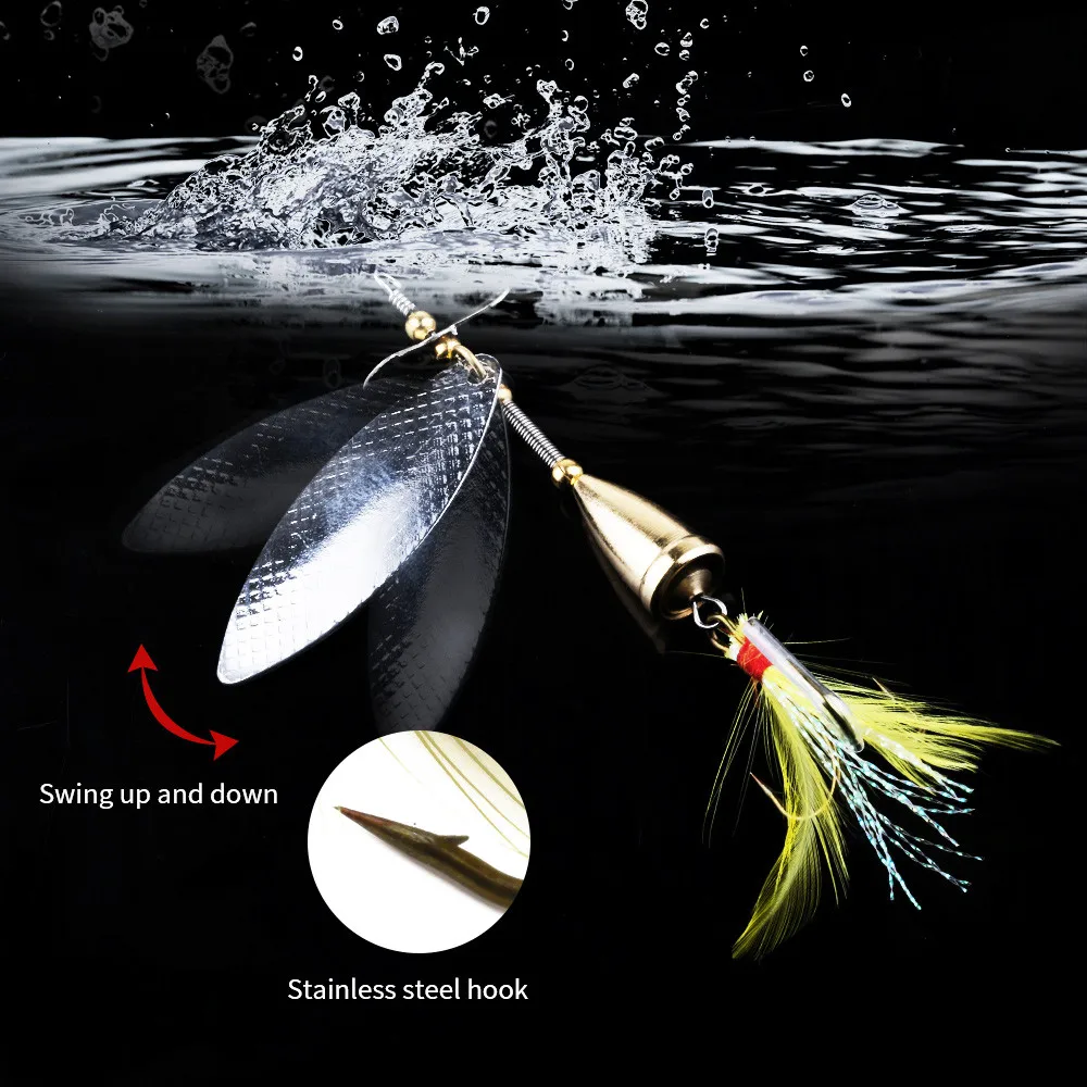 Brand New And High Quality 10CM Metal Fishing Lure Sequins Spinner Spoon Baits Feather Fishhook Tackle 13G | Спорт и развлечения