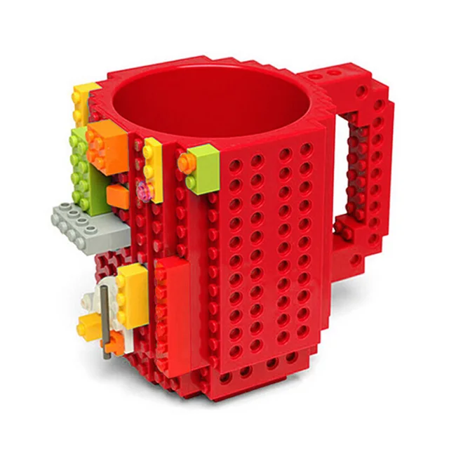 350ml Creative Lego Coffee Mugs silicone stainless steel Travel Kids