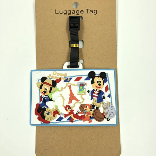 Disney мультфильм Микки Маус дорожные багажные бирки Минни чемодан ID Addres держатель багажные таблички на багаж переносная бирка - Цвет: Многоцветный
