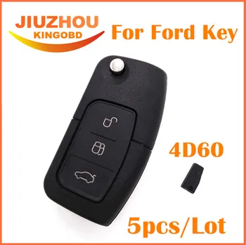 

5pcs Folding Remote Key 3 Button 433MHZ 4D60 Chip Keyless for Ford BF Falcon Territory Mondeo