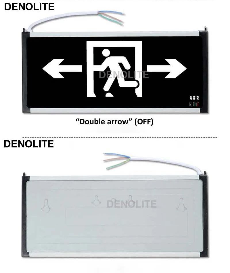 Настенный светодиодный аварийный светильник DENOLITE, работающий от бегущего человека, с одной стороны, со стрелкой влево/вправо, светодиодный светильник с вывеской s