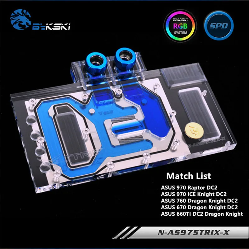 Bykski полный охват GPU водный блок для ASUS GTX970 GTX660TI 670 680 760 видеокарта N-AS97STRIX-X |
