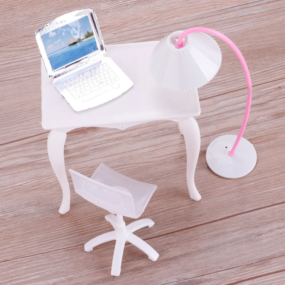Creative Play House Doll Furniture Desk+Lamp+Laptop+Chair Accessories For Kids Gift #262205|Куклы| |