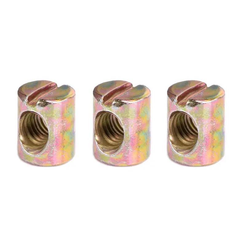 20 Pack M6 Barrel Nuts Cross Dowels Slotted Nuts for Furniture Beds