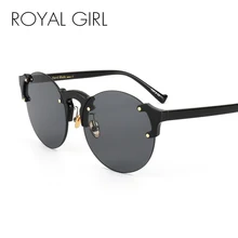 Королевский Девушка Круглый кошачий глаз, солнцезащитные очки, Для женщин розовый прозрачный Винтаж Круглые Солнцезащитные очки для женщин негабаритных без оправы uv400 ss122