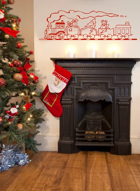 removable christmas vinyl sticker choo choo train wall art decor wall decal mural holidays home kids - Choo Choo Christmas removable christmas vinyl sticker choo choo train wall art decor wall decal mural holidays home kids - Choo Choo Christmas