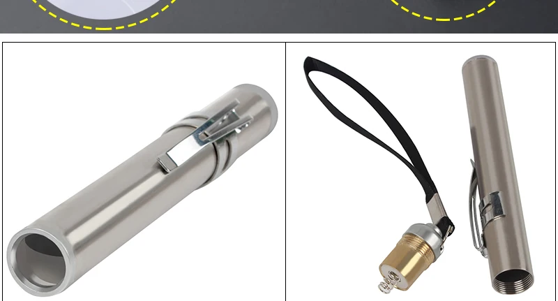 Mini Flash Light Torches Stainless Steel LED Flashlight Round Moon Shape (4)