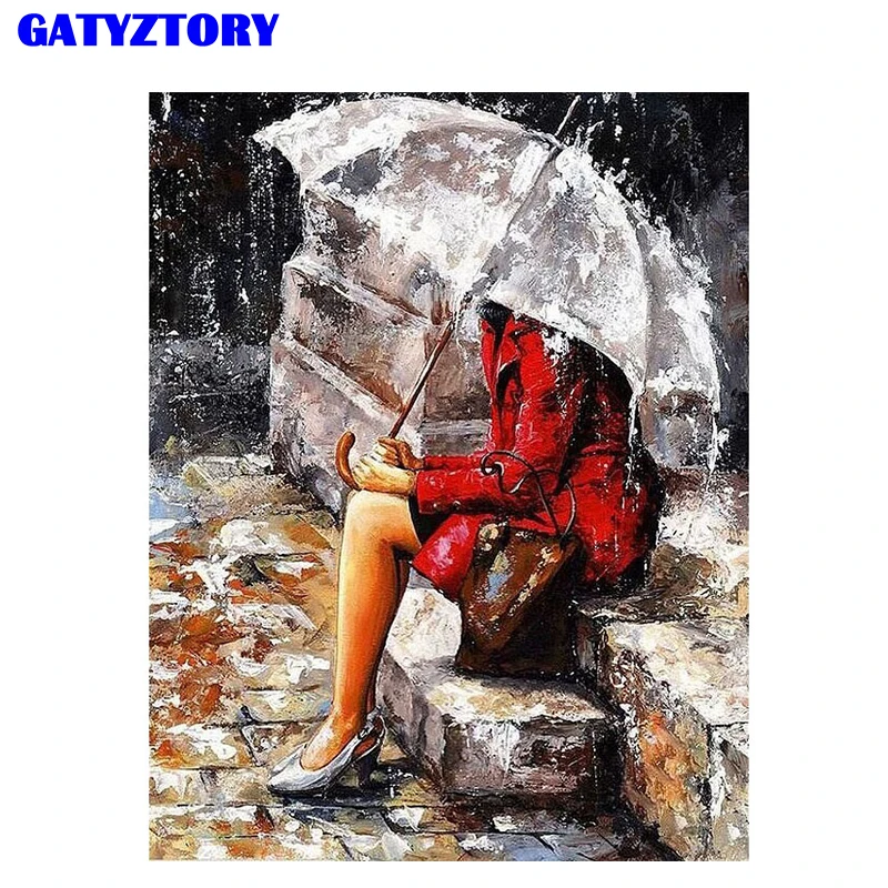 

Frameless Figure Painting Waiting DIY Painting By Numbers Kits Coloring Painting By Numbers Hand Painted Home Decor Wall Artwork