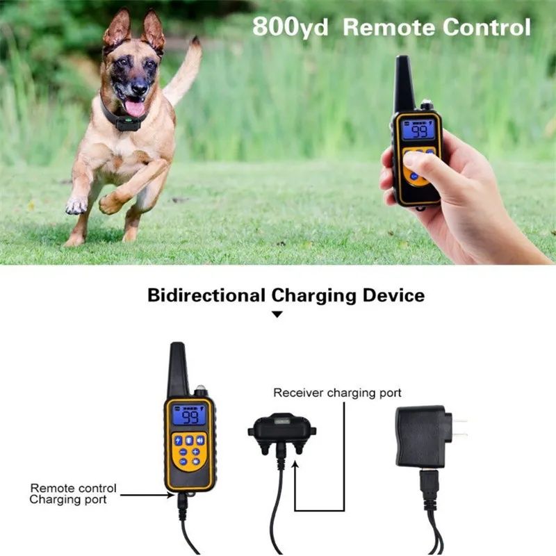 Electric Dog Training Collar Waterproof Rechargeable Remote Control Pet with LCD Display for All Size Bark-stop Collars 40% Off-4