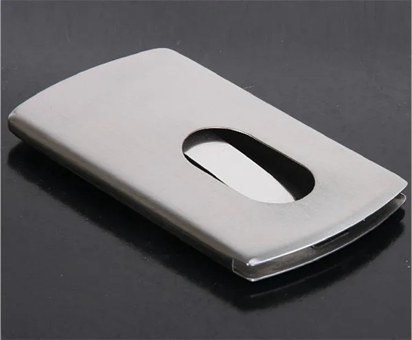 

20 pcs Vogue Thumb Slide Out Stainless Steel Pocket Business ID Credit Card Holder Case Men