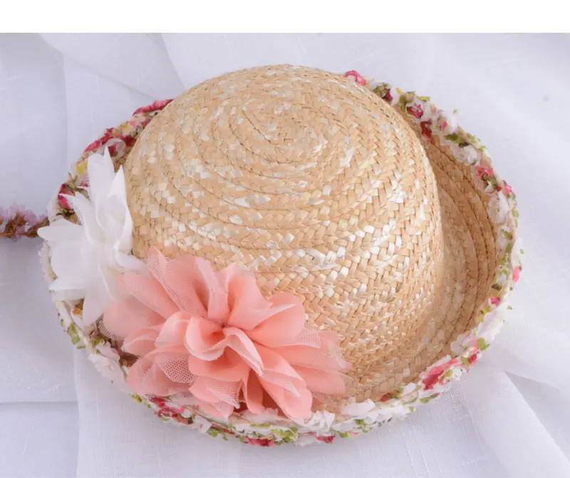 baby straw hat womens straw hats for women summer beach sun hat kids girls with flowers  (15)