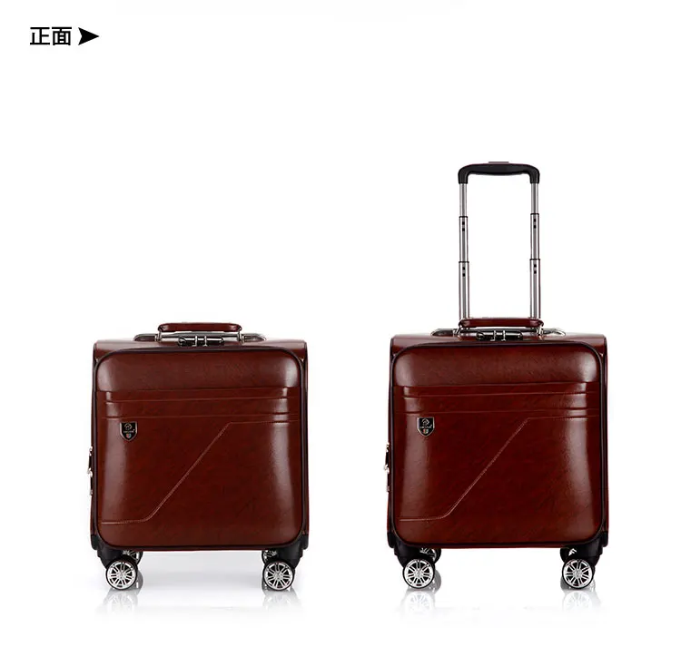Ретро Универсальный чемодан на колесиках, непромокаемый чемодан, 16 "сечение интернат, квадратный чемодан, портативный багажник, свет valise