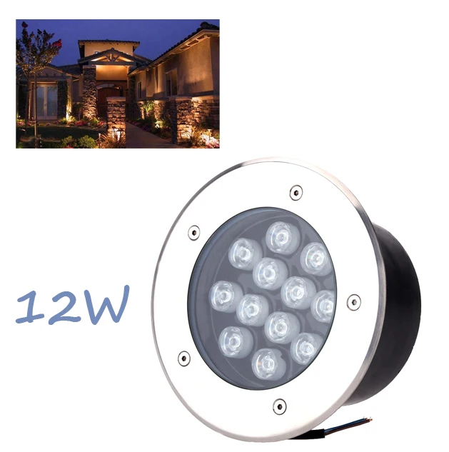 

12W LED Outdoor Ground Garden Path Floor Underground Buried Yard Lamp Spot Landscape Light IP67 Waterproof AC 85-265V