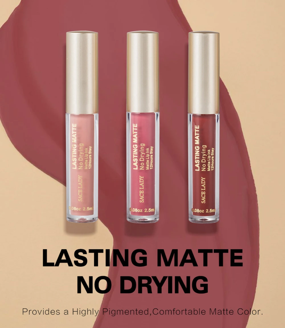 

SACE LADY Small Pepper Net Red 23 Color Matte Lip Gloss Non-stick Cup Waterproof Makeup Lasting Lip Plumper Gloss TSLM1