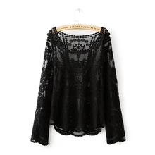 Top Qualtiy font b Women b font Lace font b Blouse b font Long Sleeve O