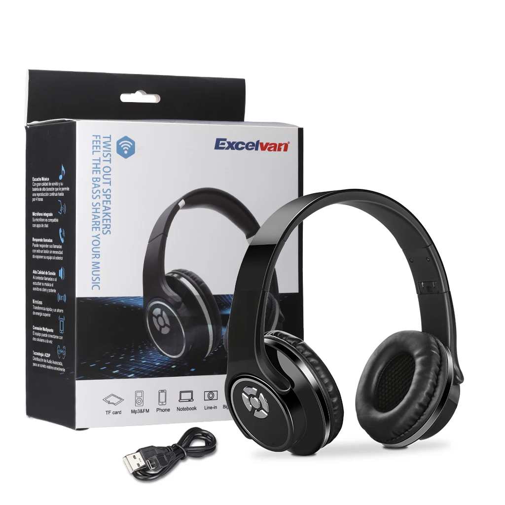 

Excelvan BT-9960 Bluetooth Headset Wireless Headphones Stereo Foldable Sport Headphone Microphone Headset Handfree MP3 Player