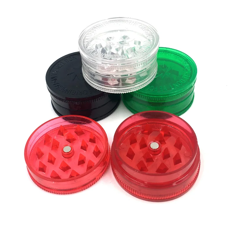 NEW 40 mm Color random Mini Plastic Tobacco Grinder Herb Crusher Herb