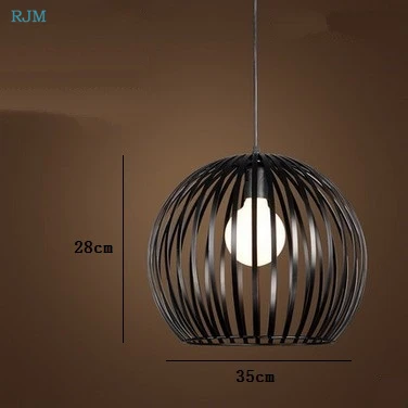 Скандинавские креативные простые подвесные лампы в винтажном промышленном стиле, железные подвесные светильники для ресторана, бара, кафе, гостиной - Цвет корпуса: Black Big