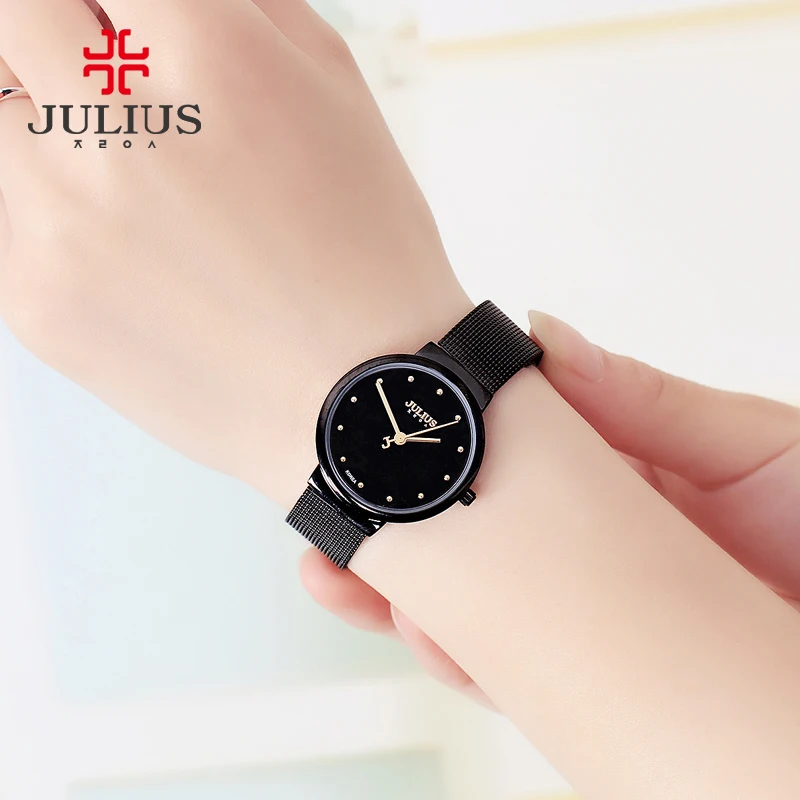 Thin Classic Lady Women's Watch Japan Quartz Girl Hours Fine Fashion Clock Bracelet Stainless Steel Girl Lover's Gift Julius Box