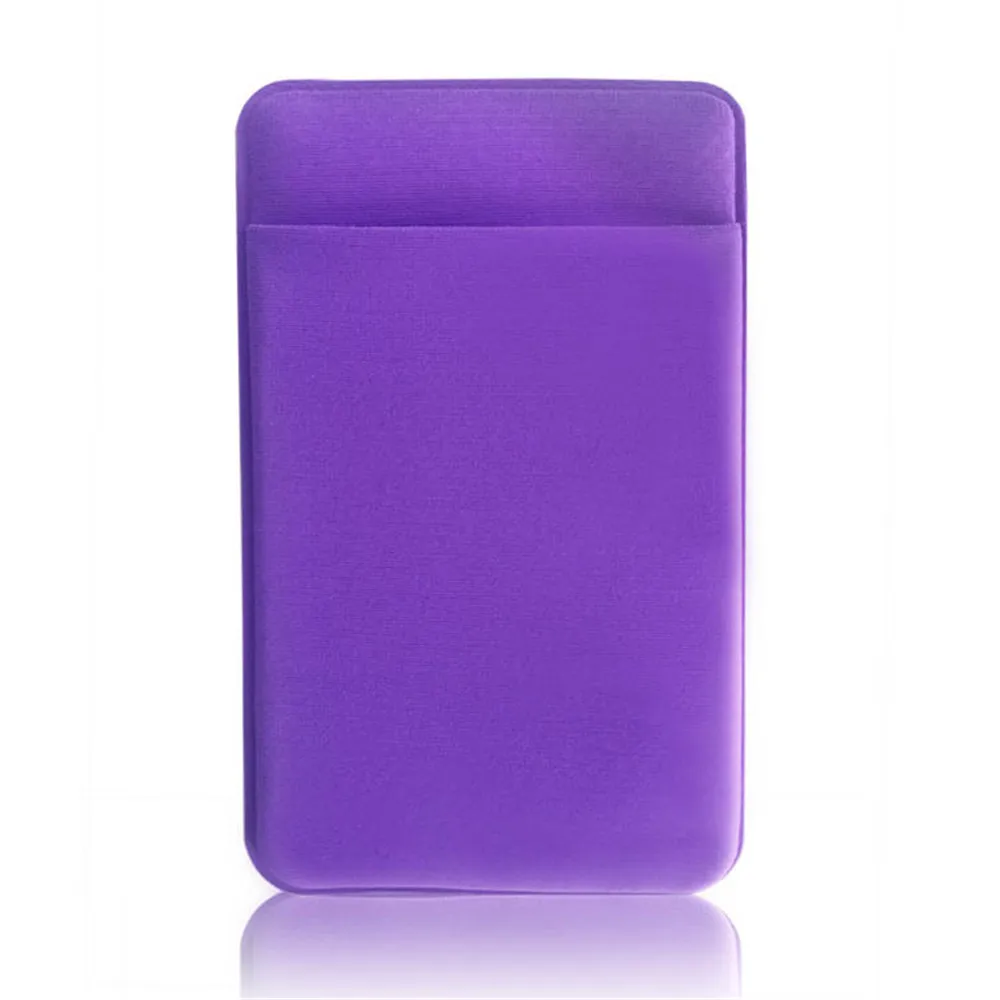 Эластичный мобильный телефон ID держатель для карт кошелек кредитный карман клейкая наклейка Прочный чехол для карт липкий кредитный держатель для карт Новинка - Цвет: Фиолетовый