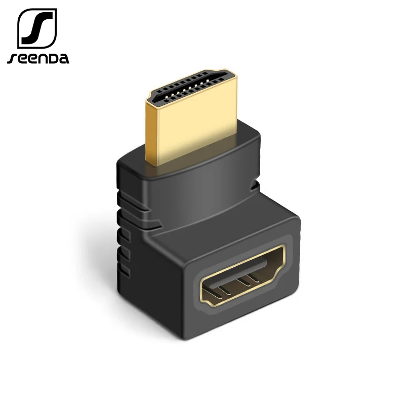 

SeenDa HDMI Connector Gold-Plated Male to Female HDMI Adapter 4K Converter Extender 270 90 Degree Right Angle for 1080P HDTV