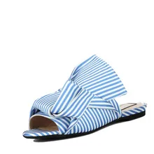 luxury brand woman flip flops striped slippers big bow design sandals woman stripes bow open toe flip flop 34-40 sandal