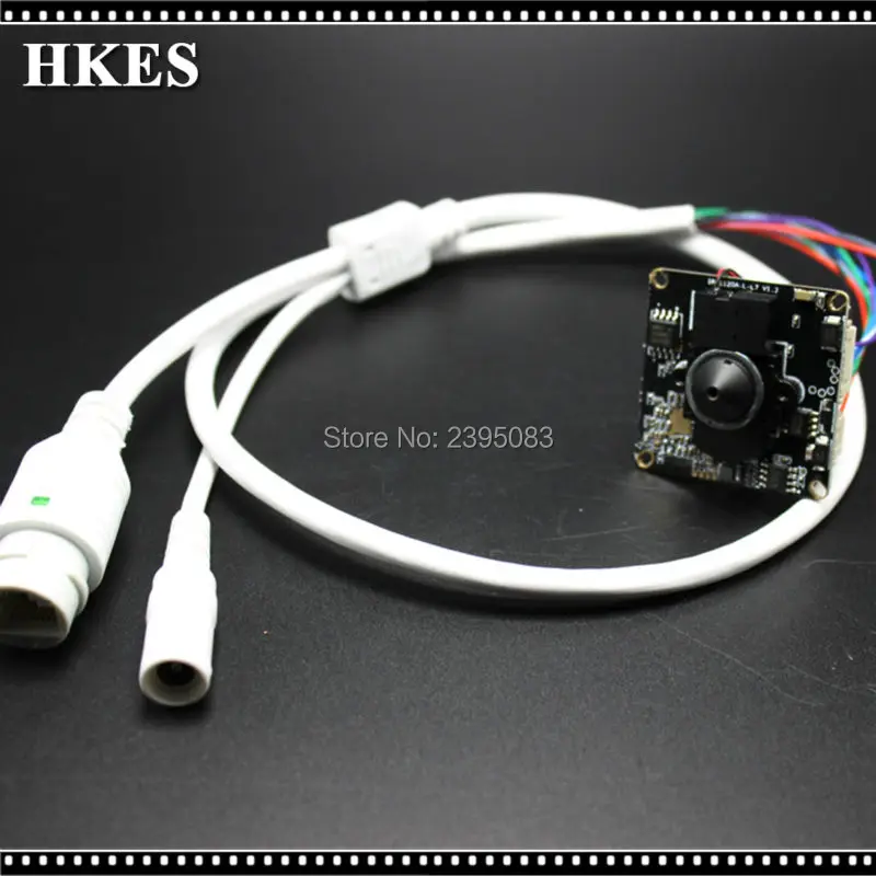 

HKES Sale 8pcs/lot Free shipping 1280*720P Mini IP Cam Indoor Network Camera Module with RJ45 Port Cable