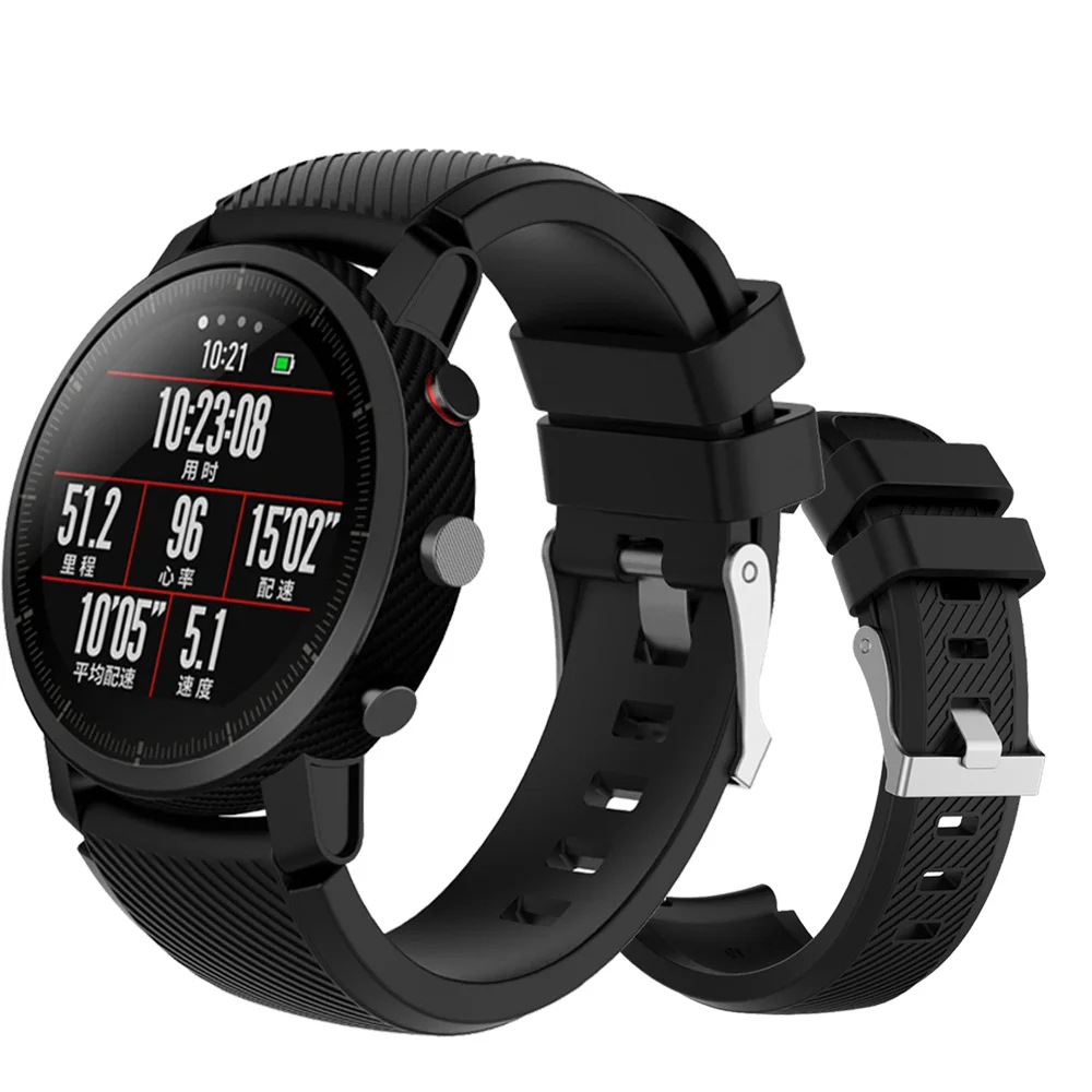 Hangrui 22 мм силиконовый ремешок для часов Amazfit для Huami Amazfit Stratos 2 2S разноцветный ремешок для часов браслеты браслет умный аксессуар