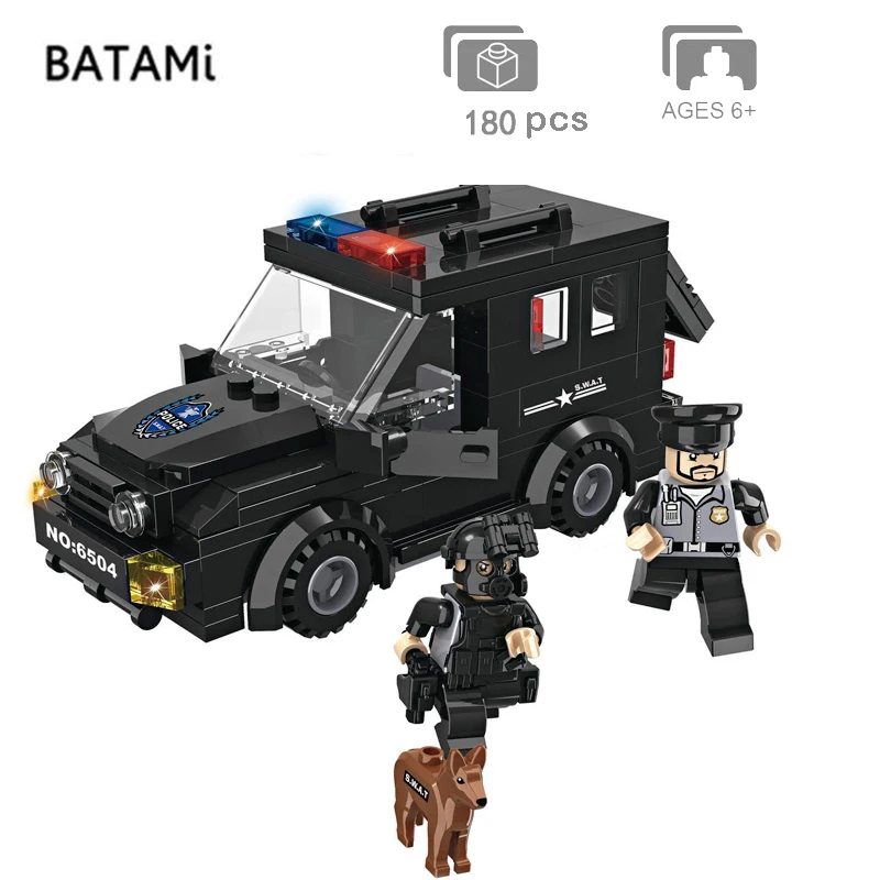 

Model building kits Compatible with Lego city building block city swat arms truck car sets 180 pcs 2 Bricks minfigures toys