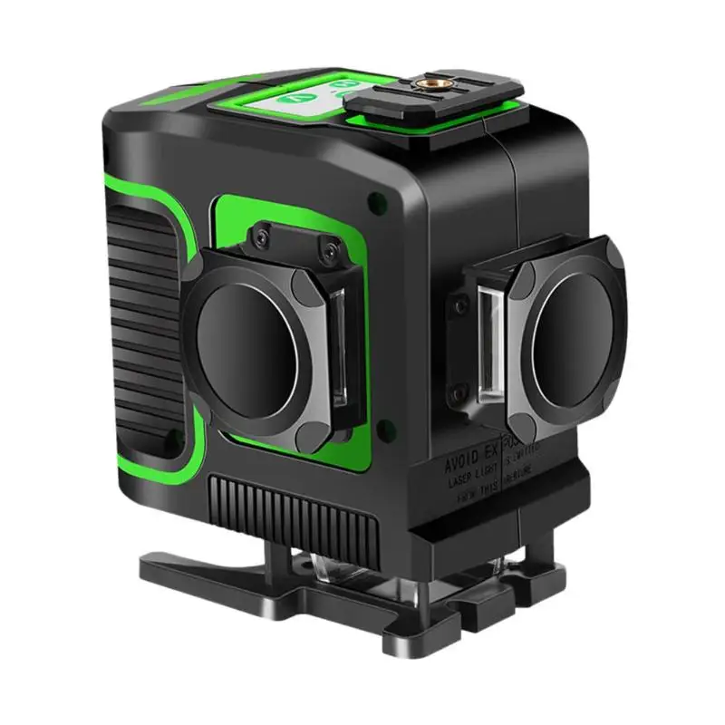 Laser Level Self-Leveling 12 Lines Green Light Laser Level with Bracket Laser Beam Line 360 Degree Level Instrument