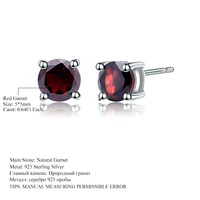 Gem's Ballet 5mm 1.28Ct Round Natural Red Garnet Gemstone Stud Earrings Genuine 925 Sterling Silver Fashion Jewelry for Women - Image 6