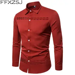 FFXZSJ бренд 2019 демисезонный особенности рубашки для мальчиков мужские повседневные джинсы рубашка новое поступление с длинным рукавом