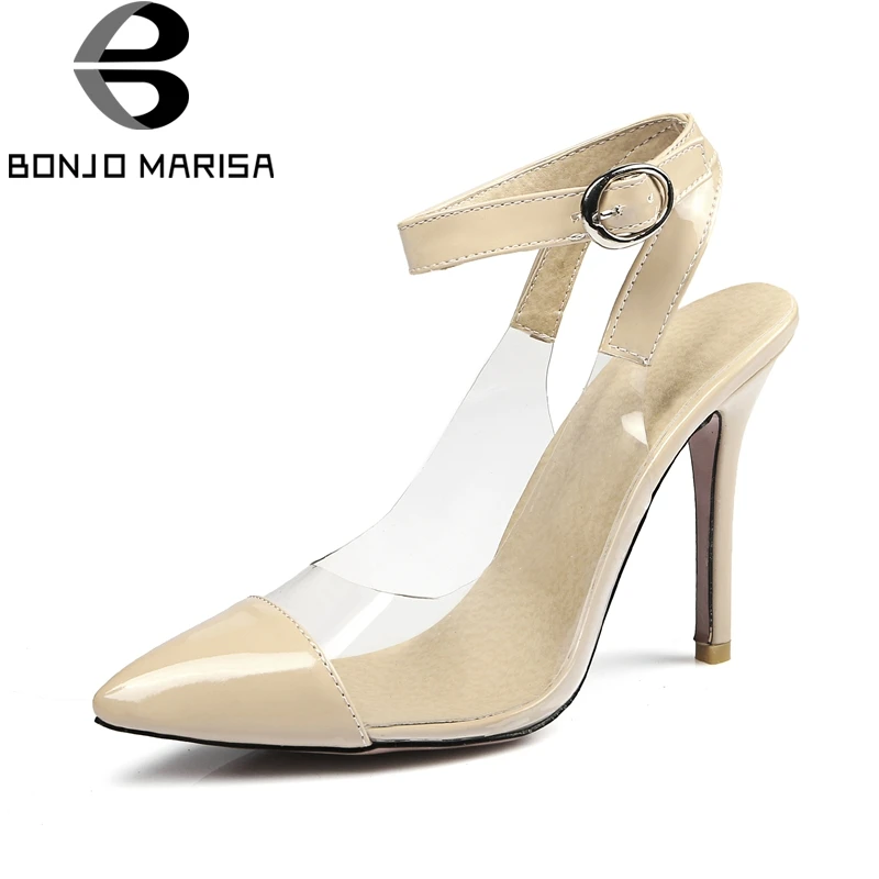BONJOMARISA Brand New Big Size 31-47 Summer Pointedtoe Shoes Women Pumps Sexy Party Prom High Heels Red Pumps Woman bonjomarisa 2018 summer brand sexy women mules print patent leather pumps crystal high heels party wedding shoes woman