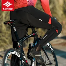 Santic мужские велосипедные обтягивающие штаны Лето Осень 4D Мягкие Длинные дорожные MTB велосипедные штаны со светоотражателями для велосипеда длинные брюки Ciclismo