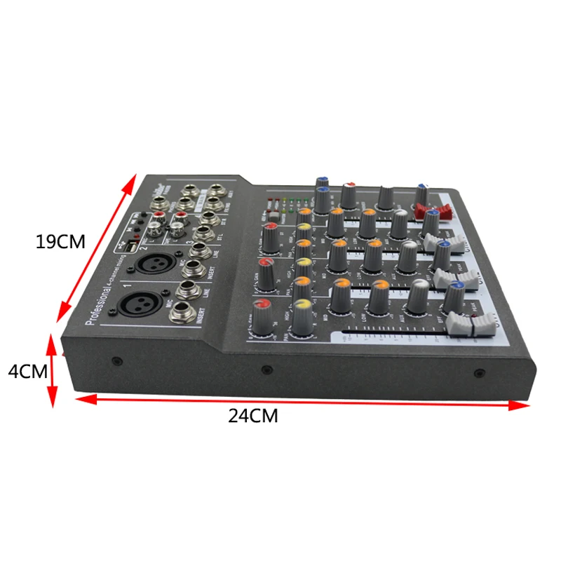 F4USB 4 канала эхо voic эффект микшер для сцены дома караоке DJ 48 В фантомное питание USB эхо voic эффект аудио микшер bluetooth