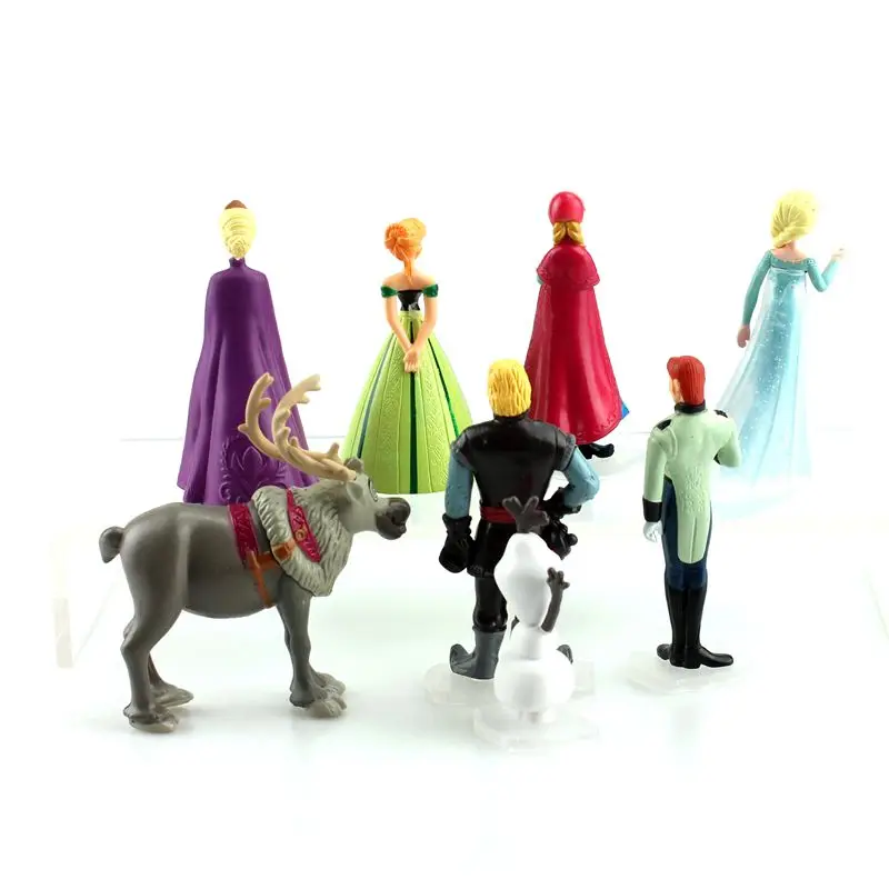 Disney Princess Toys 8Pcs/Set Frozen Elsa Anna Action Figure Kristoff Sven Olaf PVC Model Dolls Collection Birthday Gift Toys
