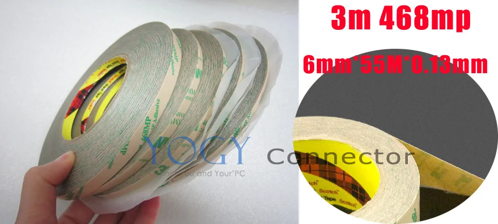 

5x 6mm 3M 468MP 200MP High Temperature Withstand Double Faces Adhesive Tape for Electrical Nameplate