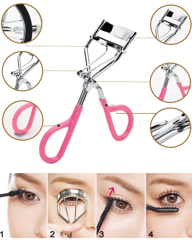 

Delicate Women Eyelashes Curler Professional Lash Curler Nature Curl Style Cute Curl Eyelash Curlers- Silver Beauty Tools