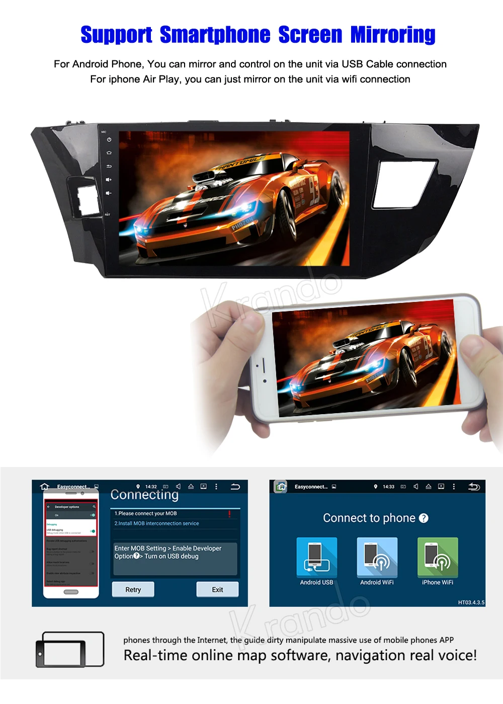 Krando Android 7 1 10 &quotАвтомагнитола gps для Защитные чехлы сидений сшитые специально toyota