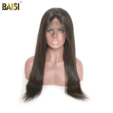 BAISI Brazilian Hair Wigs Straight Full Lace Wigs Remy Hair with Pre-Plucked Natural HairLine